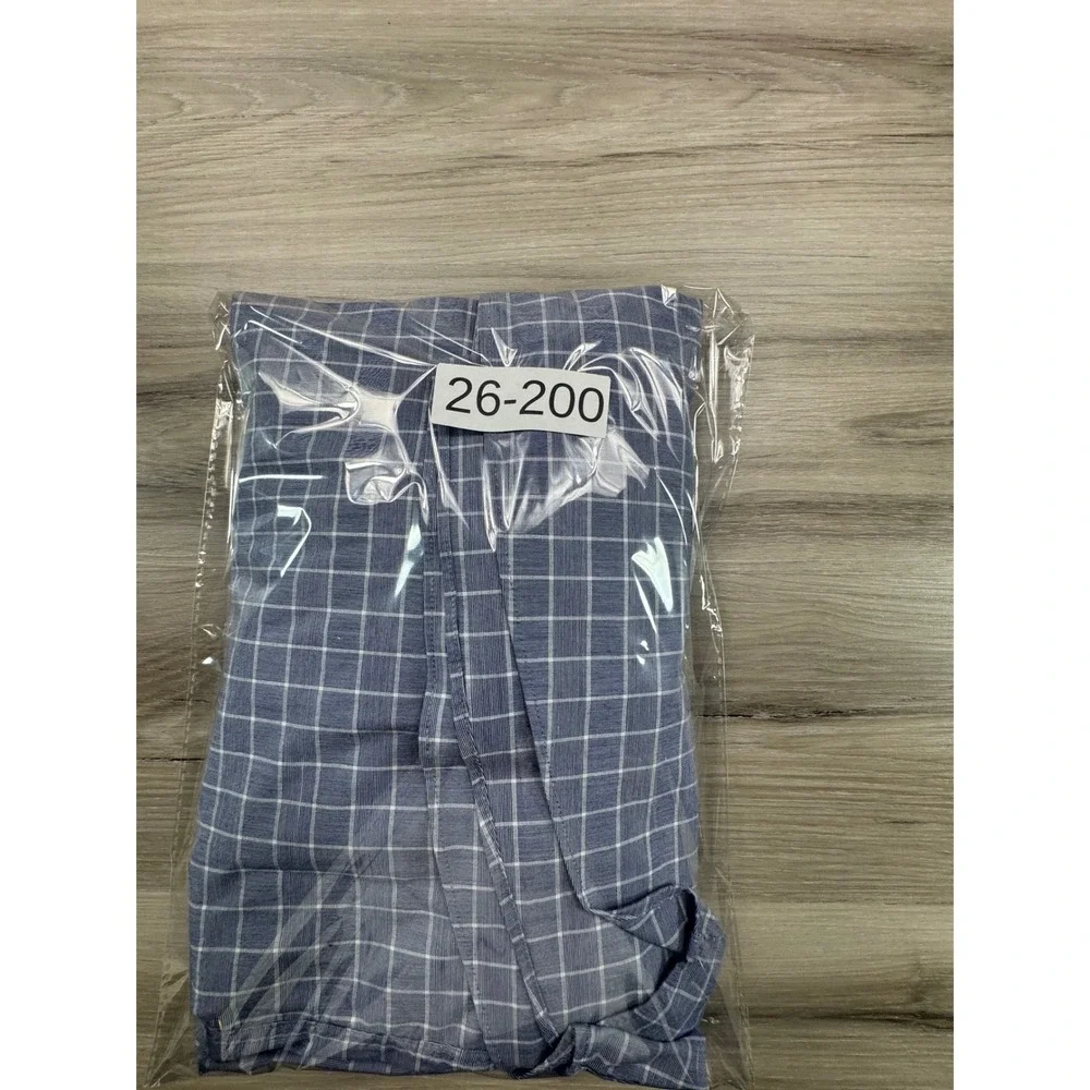 Tommy Hilfiger Mens Regular Fit Stretch Wrinkle Resistant Blue Plaid Shirt‎ XL